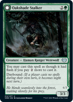Oakshade Stalker // Moonlit Ambusher (FOIL) : 212/277 INNISTRAD CRIMSON VOW - Magic the Gathering Single Card