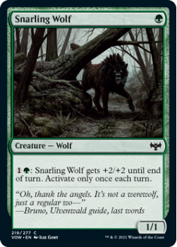 Snarling Wolf (FOIL) : 219/277 INNISTRAD CRIMSON VOW - Magic the Gathering Single Card