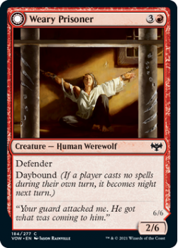 Weary Prisoner // Wrathful Jailbreaker (FOIL) : 184/277 INNISTRAD CRIMSON VOW - Magic the Gathering Single Card
