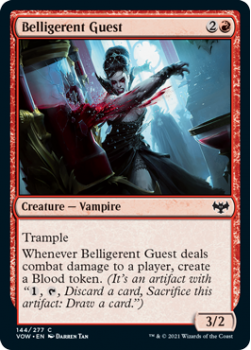 Belligerent Guest (FOIL) : 144/277 INNISTRAD CRIMSON VOW - Magic the Gathering Single Card