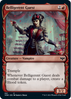 Belligerent Guest (SHOWCASE) (FOIL) : 301 INNISTRAD CRIMSON VOW - Magic the Gathering Single Card