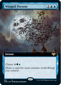Winged Portent (BORDERLESS) : 365 INNISTRAD CRIMSON VOW - Magic the Gathering Single Card