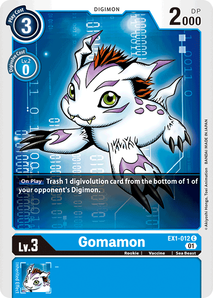 Gomamon : EX1-012 EX-01 CLASSIC COLLECTION - Digimon Card Game Single Card Gomamon : EX1-012 EX-01 CLASSIC COLLECTION - Digimon Card Game Single Card