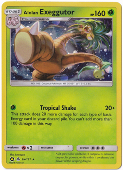 Alolan Exeggutor (Alternative Art Holo) : SUN AND MOON - FORBIDDEN LIGHT 002a/131 - Pokemon Single Card