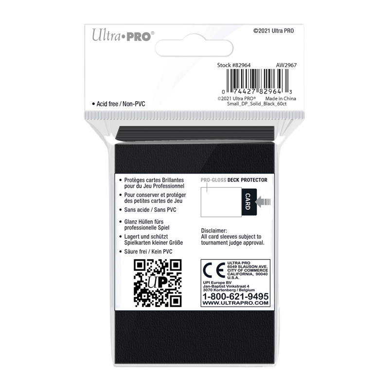 Ultra Pro Deck Protectors Small Size (60) Solid Black Chaos Cards