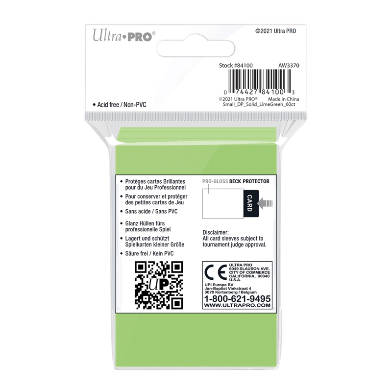 Ultra Pro Deck Protectors - Small Size (60) - Solid Lime Green | Chaos Cards