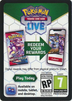 Pokemon Code Card : Pokemon Sword and Shield Crown Zenith - for Online Play only - X50