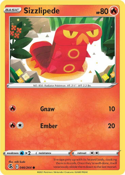 Sizzlipede : SWORD AND SHIELD - FUSION STRIKE 46/264 - Pokemon Single Card