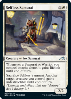Selfless Samurai : 035/302 KAMIGAWA NEON DYNASTY - Magic the Gathering Single Card