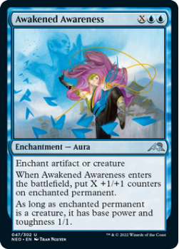 Awakened Awareness : 047/302 KAMIGAWA NEON DYNASTY - Magic the Gathering Single Card