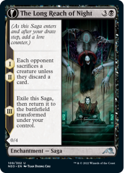 The Long Reach of Night // Animus of Night's Reach : 109/302 KAMIGAWA NEON DYNASTY - Magic the Gathering Single Card