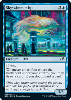 Skyswimmer Koi : 079/302 KAMIGAWA NEON DYNASTY - Magic the Gathering Single Card