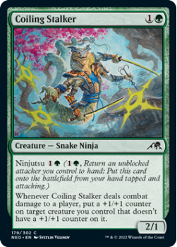 Coiling Stalker (FOIL) : 179/302 KAMIGAWA NEON DYNASTY - Magic the Gathering Single Card