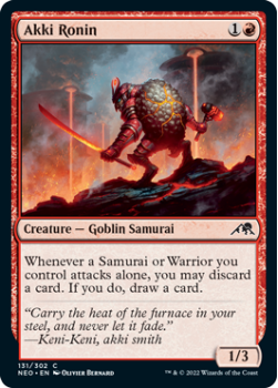 Akki Ronin : 131/302 KAMIGAWA NEON DYNASTY - Magic the Gathering Single Card