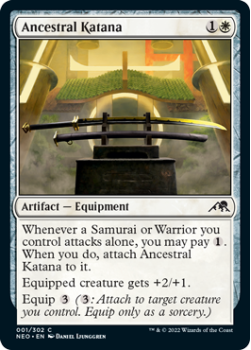 Ancestral Katana : 001/302 KAMIGAWA NEON DYNASTY - Magic the Gathering Single Card