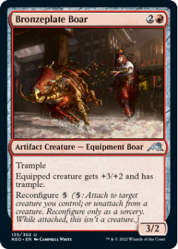 Bronzeplate Boar : 135/302 KAMIGAWA NEON DYNASTY - Magic the Gathering Single Card