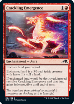 Crackling Emergence : 136/302 KAMIGAWA NEON DYNASTY - Magic the Gathering Single Card