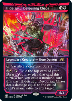 Hidetsugu, Devouring Chaos (SHOWCASE RED) : 429 KAMIGAWA NEON DYNASTY - Magic the Gathering Single Card