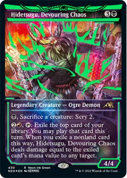 Hidetsugu, Devouring Chaos (SHOWCASE GREEN) : 430 KAMIGAWA NEON DYNASTY - Magic the Gathering Single Card