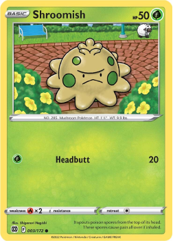 Shroomish : SWORD AND SHIELD - BRILLIANT STARS 03/172 - Pokemon Single Card