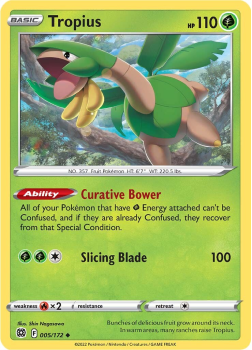 Tropius : SWORD AND SHIELD - BRILLIANT STARS 05/172 - Pokemon Single Card