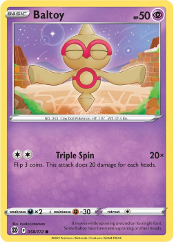 Baltoy : SWORD AND SHIELD - BRILLIANT STARS 58/172 - Pokemon Single Card