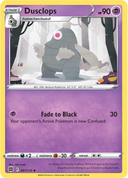 Dusclops : SWORD AND SHIELD - BRILLIANT STARS 61/172 - Pokemon Single Card