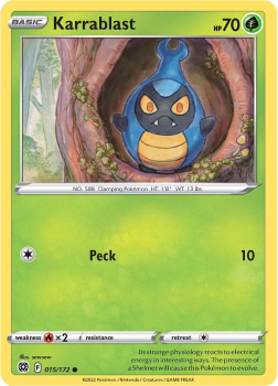 Karrablast : SWORD AND SHIELD - BRILLIANT STARS 15/172 - Pokemon Single Card