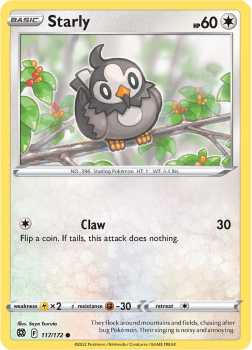 Starly : SWORD AND SHIELD - BRILLIANT STARS 117/172 - Pokemon Single Card