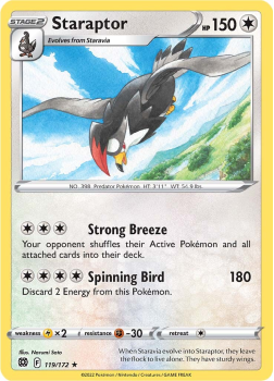 Staraptor : SWORD AND SHIELD - BRILLIANT STARS 119/172 - Pokemon Single Card