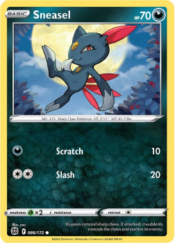 Sneasel : SWORD AND SHIELD - BRILLIANT STARS 86/172 - Pokemon Single Card