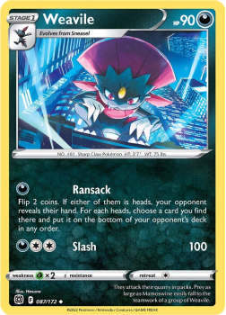 Weavile : SWORD AND SHIELD - BRILLIANT STARS 87/172 - Pokemon Single Card