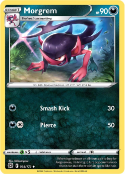 Morgrem : SWORD AND SHIELD - BRILLIANT STARS 93/172 - Pokemon Single Card