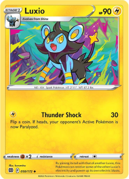 Luxio : SWORD AND SHIELD - BRILLIANT STARS 50/172 - Pokemon Single Card