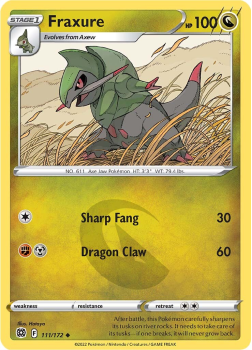 Fraxure : SWORD AND SHIELD - BRILLIANT STARS 111/172 - Pokemon Single Card