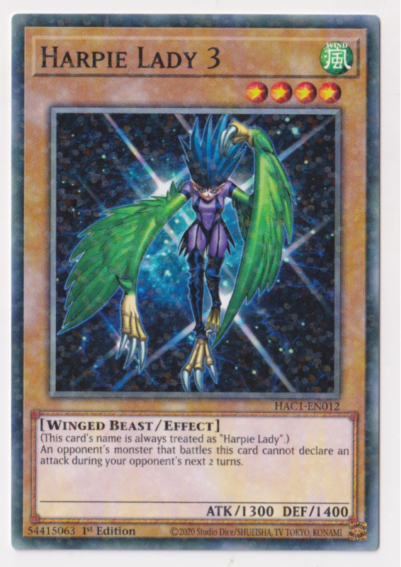 Harpie Lady 3 (Duel Terminal Normal Parallel Rare) : HAC1-EN012 - Yu-Gi-Oh!  Single Card
