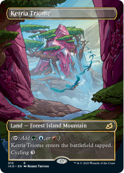 Ketria Triome (BORDERLESS) (FOIL) : IKORIA LAIR OF BEHEMOTHS 310 - Magic the Gathering Single Card