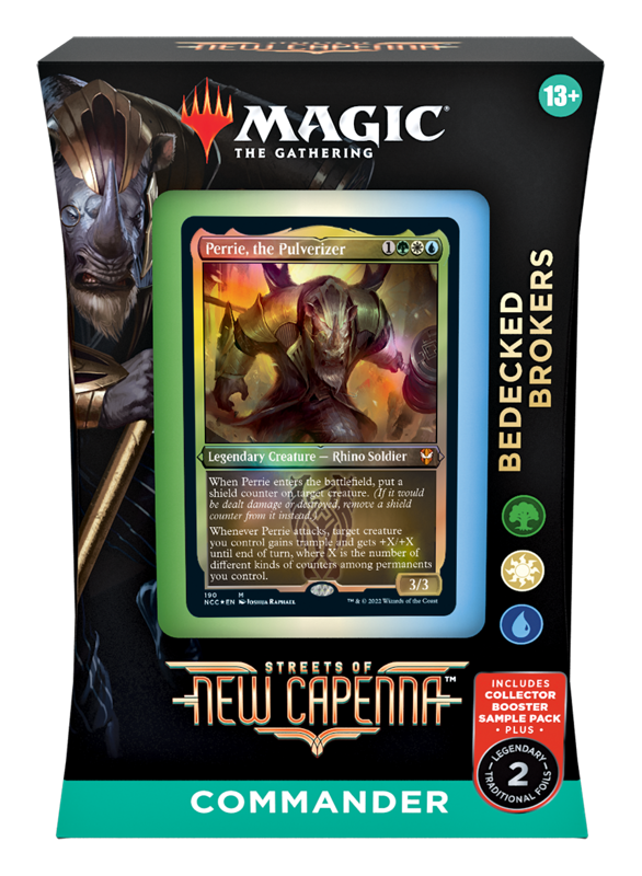 Magic the Gathering: Streets of New Capenna - Commander Deck Bedecked Brokers (green-white-blue) Magic the Gathering: Streets of New Capenna - Commander Deck Bedecked Brokers (green-white-blue)