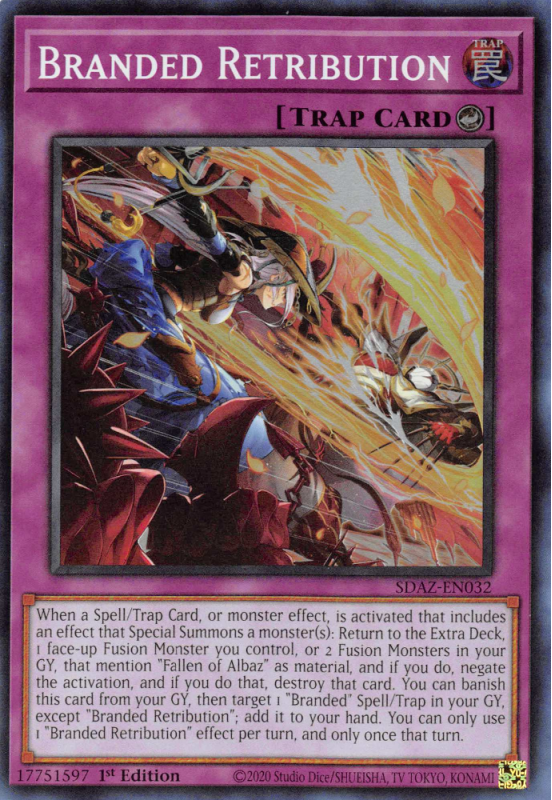 Branded Retrobution Branded Retribution (Super Rare) : SDAZ-EN032 - Yu-Gi-Oh! Single Card