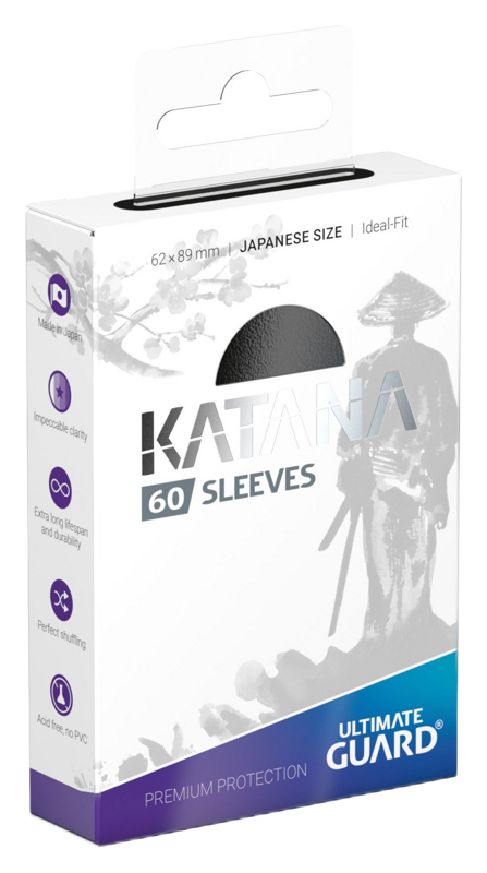 Ultimate Guard - Katana Sleeves Japanese Size Black (60Ct.) Ultimate Guard - Katana Sleeves Japanese Size Black (60Ct.)