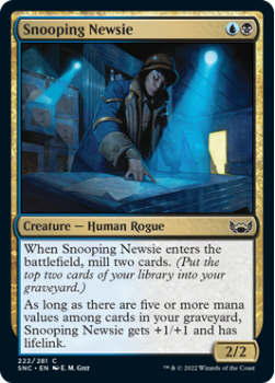 Snooping Newsie : 222/281 STREETS OF NEW CAPENNA - Magic the Gathering Single Card