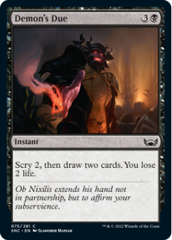 Demon's Due : 075/281 STREETS OF NEW CAPENNA - Magic the Gathering Single Card