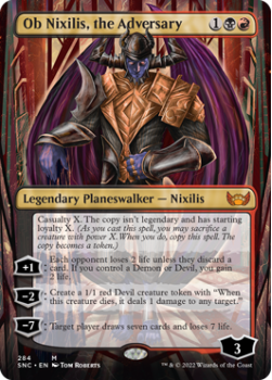 Ob Nixilis, the Adversary (BORDERLESS) (FOIL) : 284 STREETS OF NEW CAPENNA - Magic the Gathering Single Card