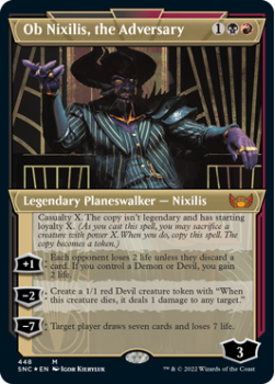 Ob Nixilis, the Adversary (SHOWCASE) (ETCHED FOIL) : 448 STREETS OF NEW CAPENNA - Magic the Gathering Single Card