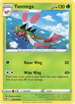 Yanmega : SWORD AND SHIELD ASTRAL RADIANCE 07/189 - Pokemon Single Card