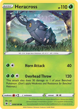 Heracross : SWORD AND SHIELD ASTRAL RADIANCE 08/189 - Pokemon Single Card