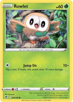 Rowlet : SWORD AND SHIELD ASTRAL RADIANCE 19/189 - Pokemon Single Card