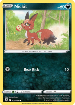 Nickit : SWORD AND SHIELD ASTRAL RADIANCE 103/189 - Pokemon Single Card