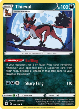 Thievul : SWORD AND SHIELD ASTRAL RADIANCE 104/189 - Pokemon Single Card