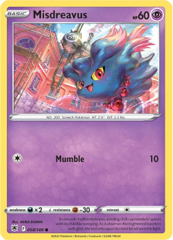 Misdreavus : SWORD AND SHIELD ASTRAL RADIANCE 58/189 - Pokemon Single Card